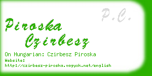 piroska czirbesz business card